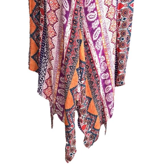 Tolani Anthropologie Paisley Handkerchief Hem Asymmetrical Midi Slip Dress - M - Picture 5 of 13